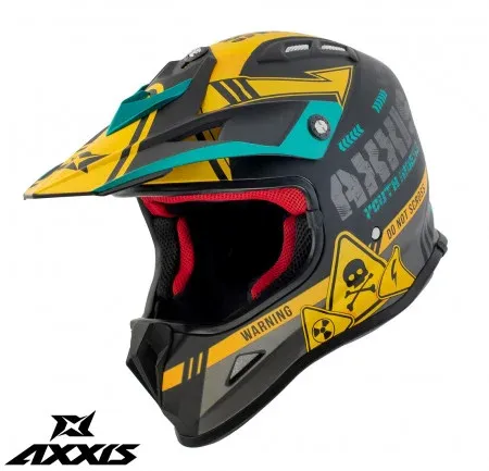 Casca off road Axxis model MX-Kids Wolverine B3 galben mat – de copii
