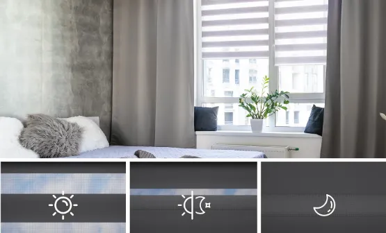 Rolete interioare textile tip noapte/zi